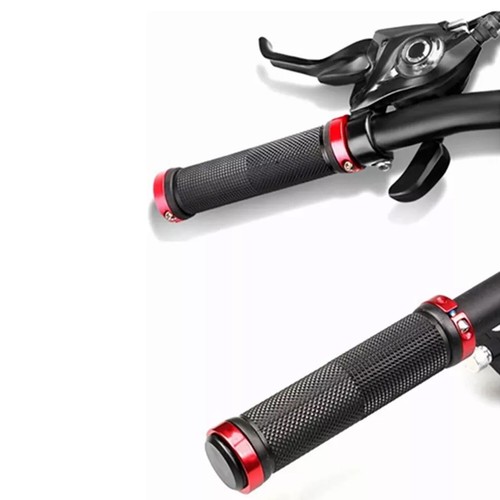 Cycling Lock-On Ends Ergonomic Rubber Bicycle Handlebar MTB Mountain Bike Grips - Picture 11 of 16