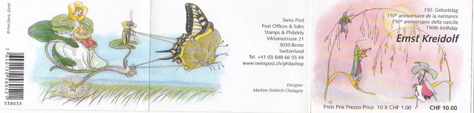 OUT2024 SWITZERLAND Stamp Booklet Ernst Kreidolf First Day Canceled - Image 3 of 3