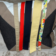 Vintage Lot of 5 Womens Cloth Belts Red Black Yellow Tan Floral Cottagecore