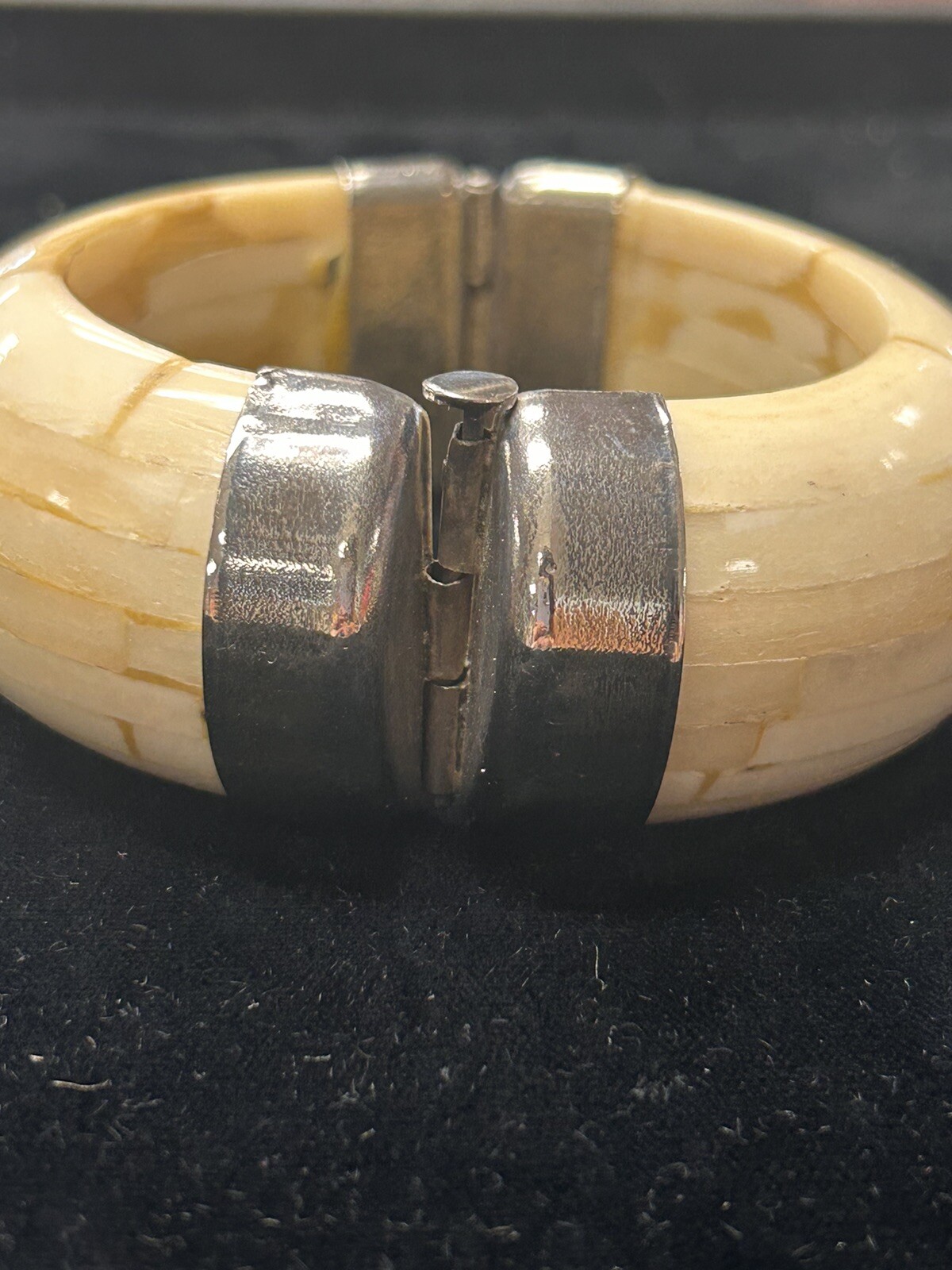 East Indian Bone Bangle Bracelet - image 3