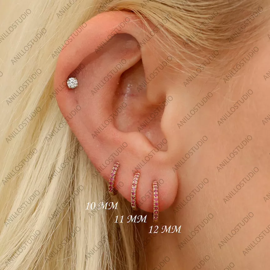 14k white 2024 gold cartilage earrings