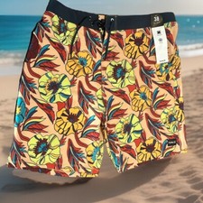 Hurley Weekender 20  Board Shorts, Quick Dry- Orange Lotus, Size 38  , NEW 