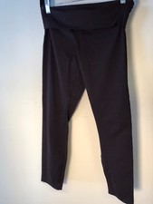LULULEMON Wunder Under Pants wide flip waist Sz 6 Black / black dots LULU