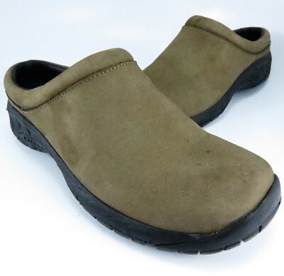 Merrell ENCORE NOVA Mocs Womens Size 7M Brown Nubuck Low-Back Slide Clogs