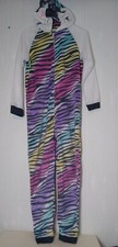 Wonder Nation Girls Multicolor Pajamas Blanket Sleeper Hooded Zebra Sz XL 14/16
