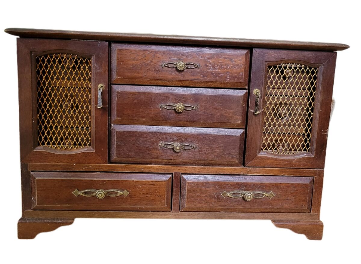 Vintage PRESTIGE WOOD JEWELRY BOX with lined Drawers JAPAN 15 x 9 x 7 inches | eBay Vintage PRESTIGE WOOD JEWELRY BOX with lined Drawers JAPAN 15 x 9 x 7 inches | eBay
