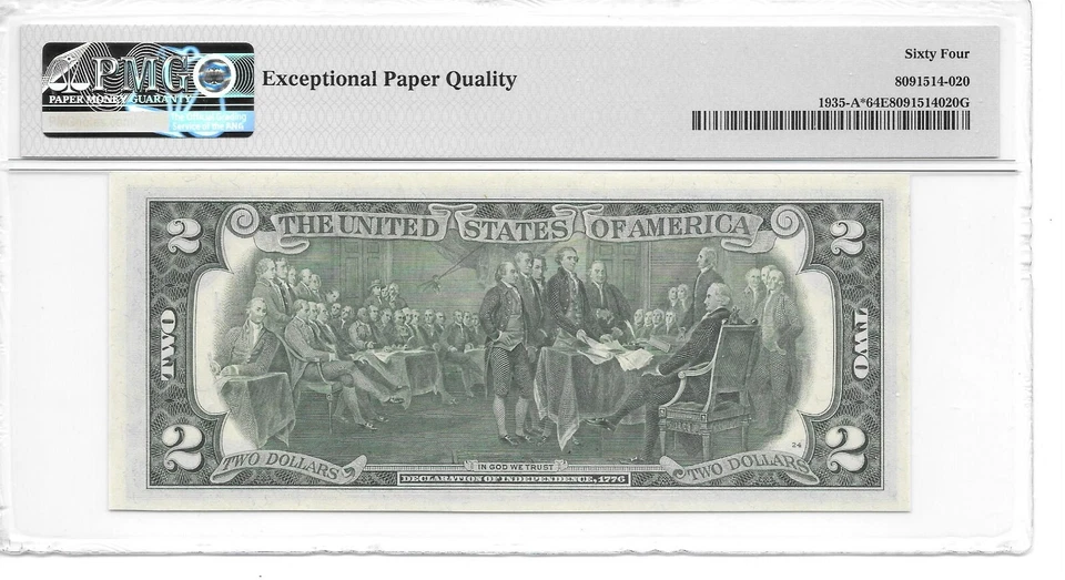 1976* Boston Star $2 FRN (A* Block) PMG 64 EPQ Choice Uncirculated - Image 2 of 4