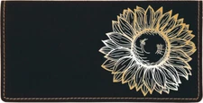 Sunflower Laser Engraved Leatherette Checkbook Cover