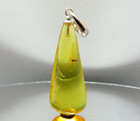 Fossil insect Fly inclusion in Genuine BALTIC AMBER Pendant 925 Sterling Silver