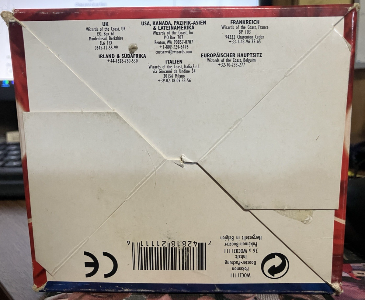 german booster box 1999 Pokemon GERMAN 1st Edition Base Set Booster Box Display OPENED EMPTY