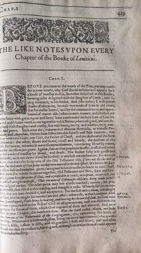 BIBLE NOTES UPON GENESIS, EXODUS, LEVITICUS / Gervase BABINGTON / 1615 / FOLIO - Foto 19 di 24