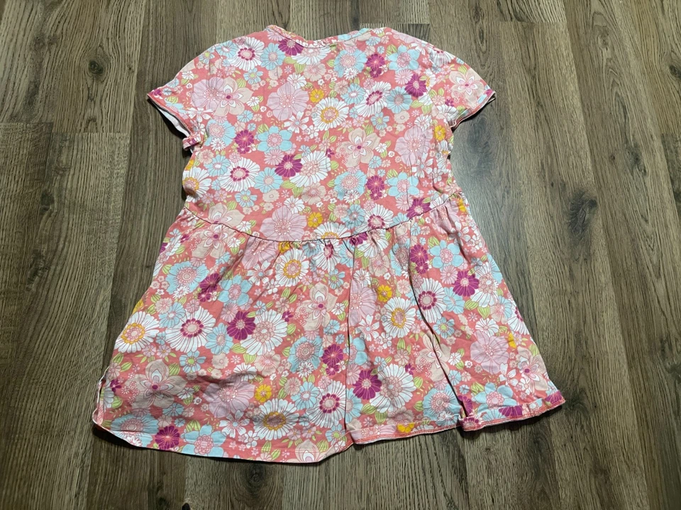 Lands' End Dress, Girl's Size Large, Multicolor, Floral, Short Sleeve - Image 2 of 4