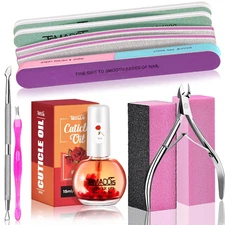 Manicure Tools Kit Nail Care Kit, Polishing Buffers, Cuticle Nipper, Pusher and