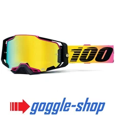 100% PERCENT ARMEGA MOTOCROSS GOGGLES - 91 / ULTRA HD GOLD MIRROR LENS