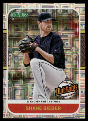 2021 Donruss Highlights Vector #HI12 Shane Bieber