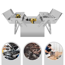 Tool Storage Box, Folding Tool Box, 2-Layer Multi-Function Tool Organizer
