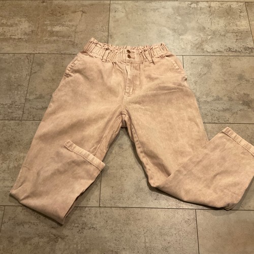Universal Thread Women's Tapered Jeans Size 6 Tan Pink Paper Bag Elastic Waist - 第 2/10 張圖片