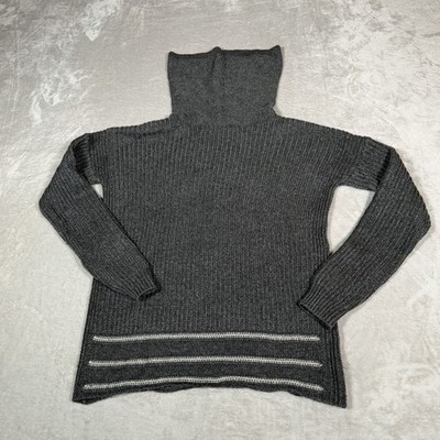 prAna Sweater Womens Small Gray Ribbed Knit Turtleneck Pullover Casual Ladies