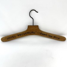 Original Vintage 40s Hotel Provencal Juan-les-Pins France Wooden Clothes Hanger