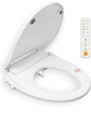 Elongated Smart Bidet Seat Heated Warm Air Dryer Remote