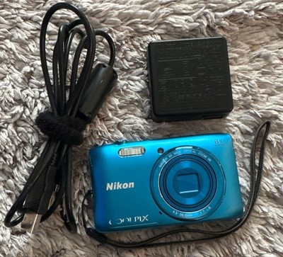 Nikon COOLPIX S3600 Blue Compact Digital Camera Tested Working Seller Japan