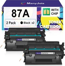 ManyJets Compatible HP 87A CF287A Toner 2-Pack LaserJet Enterprise M506 M527 Chi