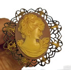Vintage Cameo Brass Filigree Hatpin 7.5" — photo 8