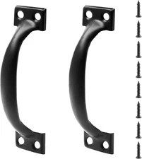 2 Pcs 5" Rustic Gate Handle, Iron Hardware Handle Pull 5 Inch(2pcs), Black
