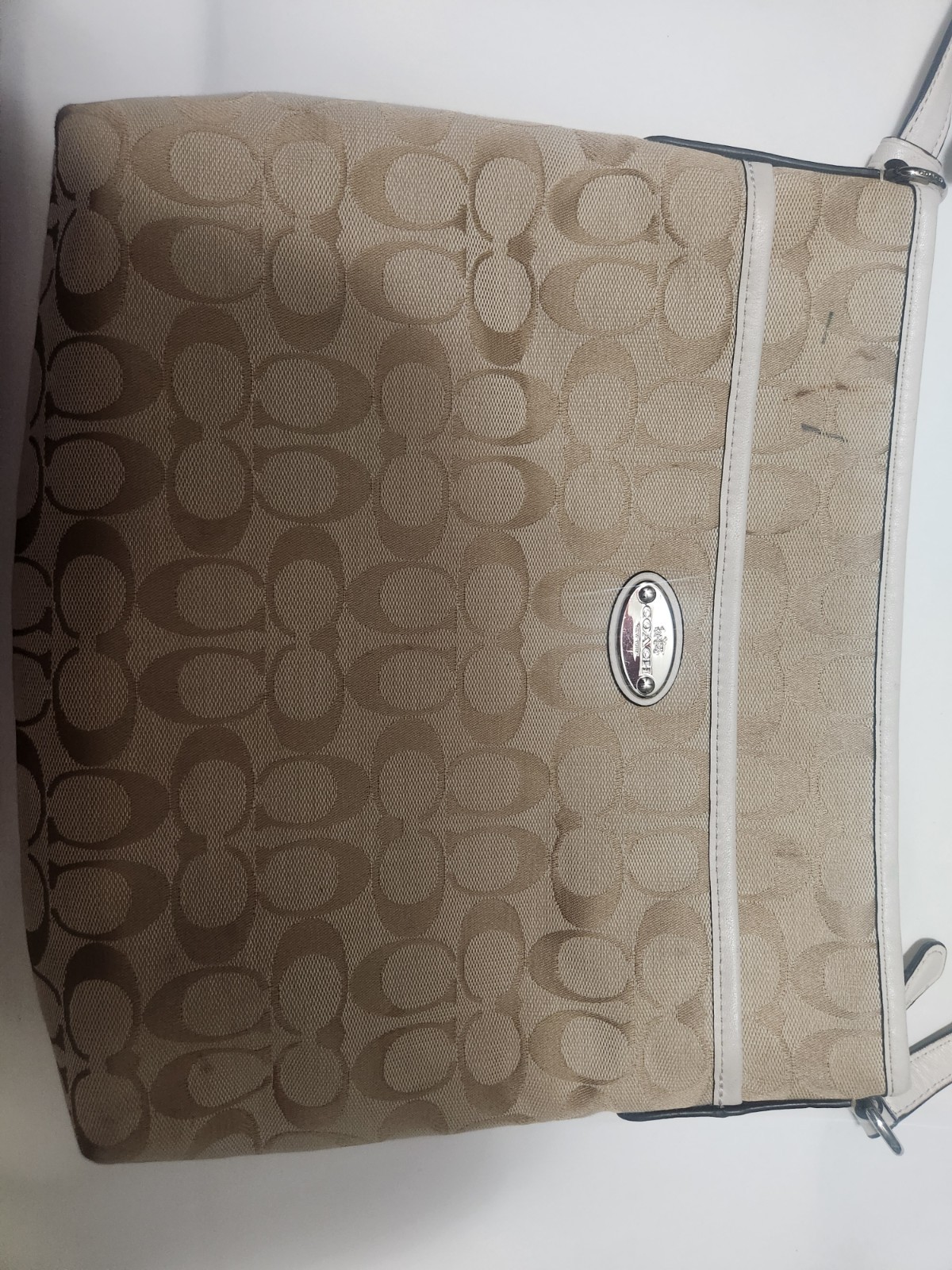 Coach F34938 IMBDX Signature File Crossbody Bag - Khaki/Saddle