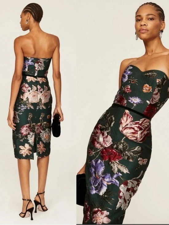 corey lynn calter calista embroidered basque-waist midi dress Endless Rose main image 0
