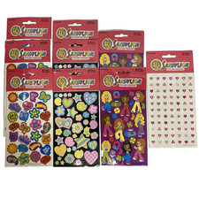 Sandylion Stickers Mix Lot Of 9 Hearts Girls Stars Flowers
