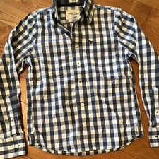 Abercrombie Men  s M Regular Check Blue White Woven Button-Down LS Shirt