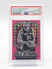 TIM DUNCAN 2019-20 MOSAIC OLD SCHOOL PINK FLOURESCENT /10 #20 PSA 10 Q5943