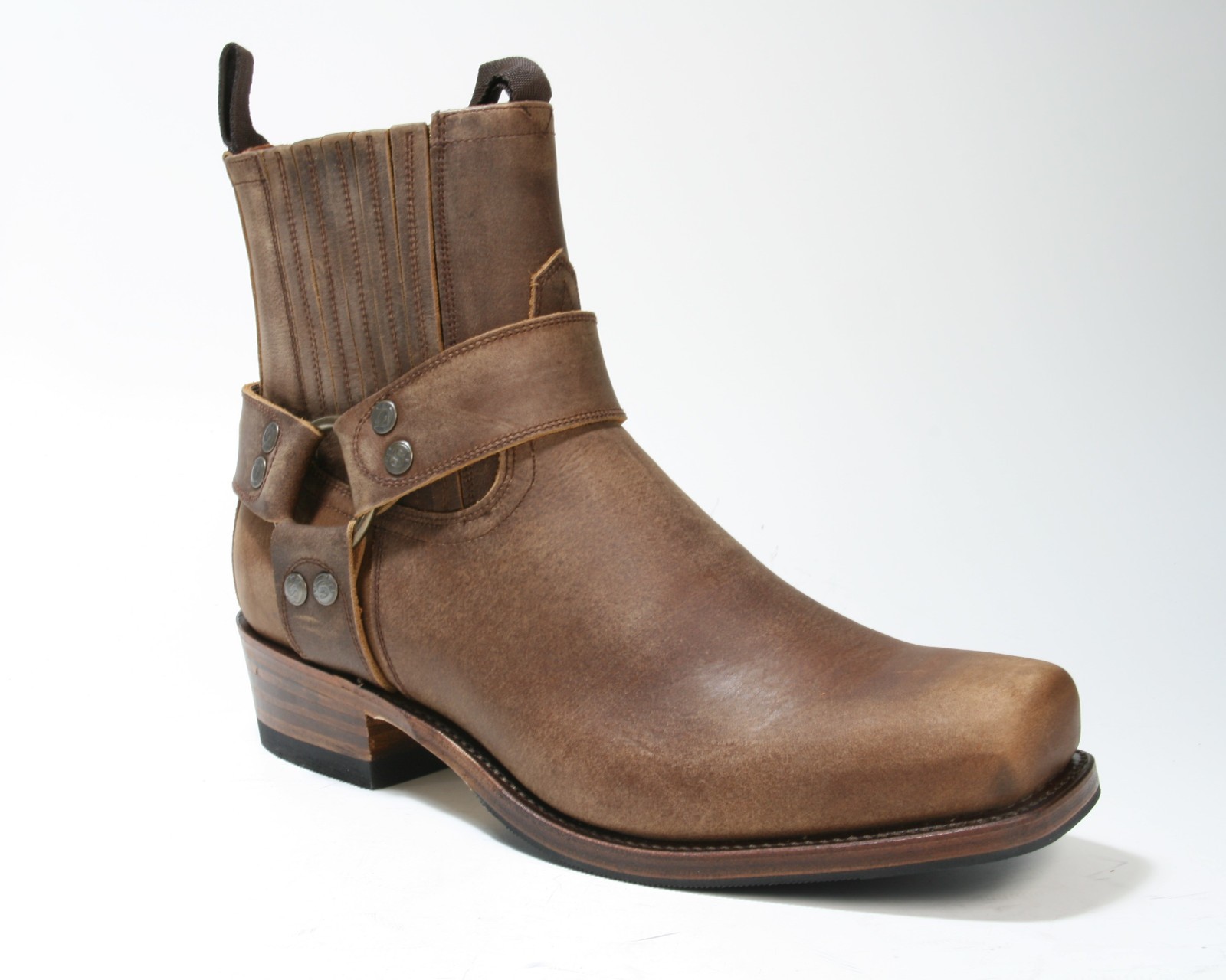 8286 Sendra Botines Biker Estilo BLUES Mad Dog Tang Lavado Coser Borde Marrón
