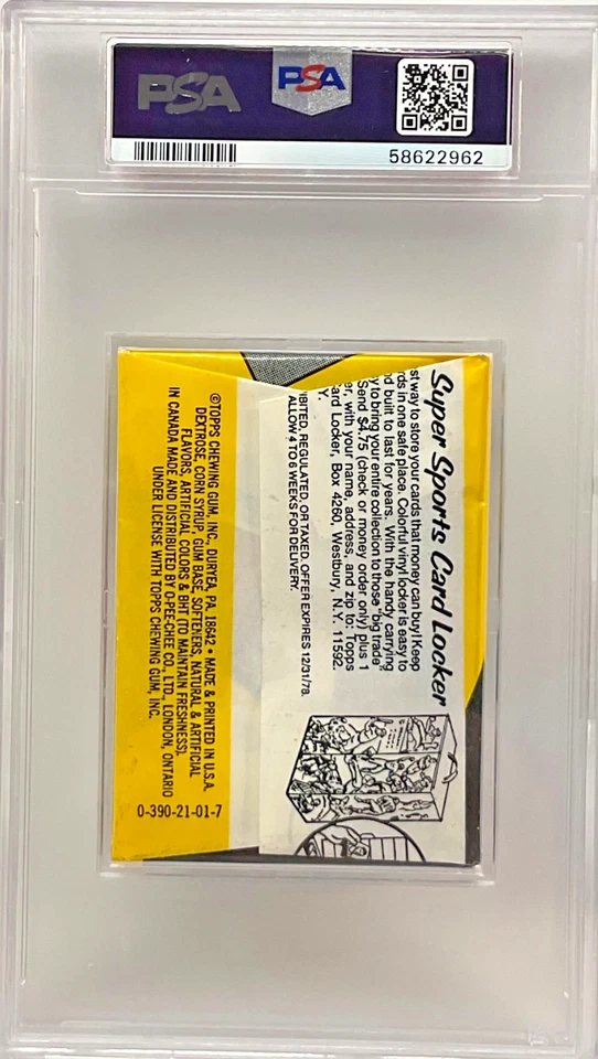 PSA 8 NM-MT 1977 TOPPS BASEBALL CLOTH STICKER PACK UNOPENED - Image 2 of 2
