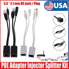 Power Over Ethernet Passive PoE Adapter Injector  Splitter Kit PoE Cable USA