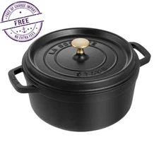 Best Seller! 4 Qt Staub Cast Iron Round, Dutch Oven, Black Matte Free Ship