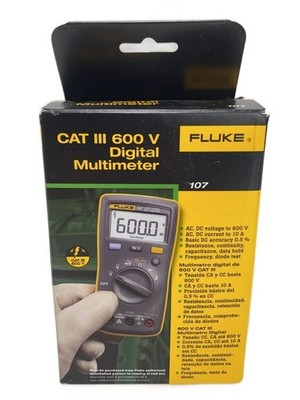 Fluke 107 Digital Multimeter AC/DC Current Auto Range Compact Handheld Portable