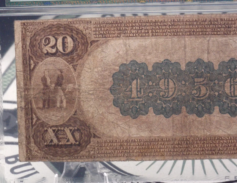 1882 $20 National Brown Back Bank Note *LOUISVILLE* KY Fr#501 PMG F15 CH#4956 - Image 4 of 4