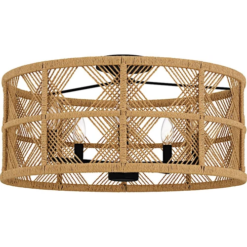 Quoizel Axford 5Light Semi-Flush Mount, Matte Black/Natural Rope - AXF1722MBK - Picture 1 of 1