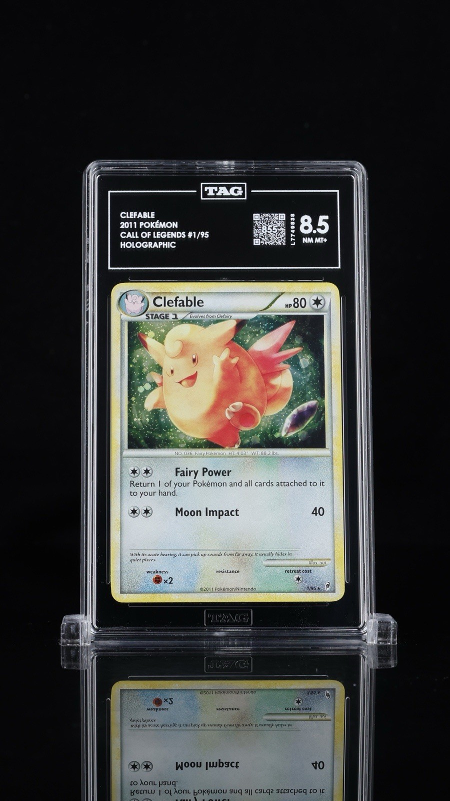 2011 Pokemon TCG Call Of Legends #1 Clefable Holo TAG 8.5