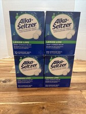 (4 Pack) Alka-Seltzer Heartburn Relief Lemon Lime Flavor Effervescent 72 Tablets