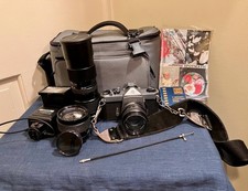 Asahi Pentax Spotmatic SP Film Camera 55, 100, 85-205 Lenses, Bag, Flash More
