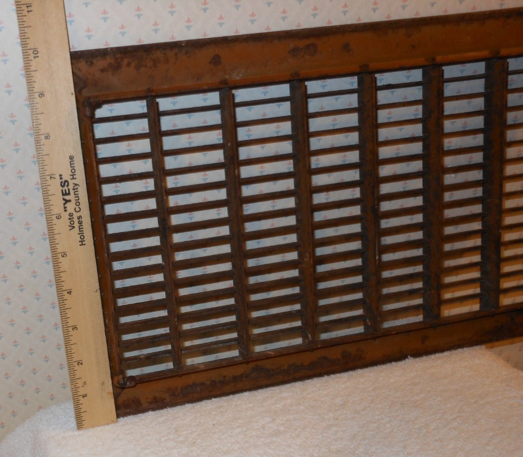 как выглядит VINTAGE Metal Wall Floor Vent Grate Register Cover 16" x 14" x 1" Opening фото