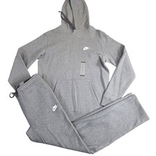 Nike NSW Sportswear Club Fleece Hoodie  Sweatpants Set Medium Gray Pullover NWT