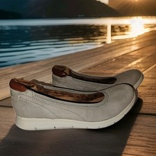 New Cobb Hill Womens 9 Dove Nubuck Lidia Ballet Flat Slip On Shoes Comfort 119