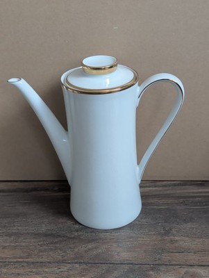 Vintage - Porzellan Kaffeekanne mit Goldrand - Mitterteich Bavaria 1 Liter