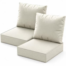 2-Piece Outdoor Cushions 24 In. X 24 In. X 6 In. Deep Seat Patio Chair Cushions