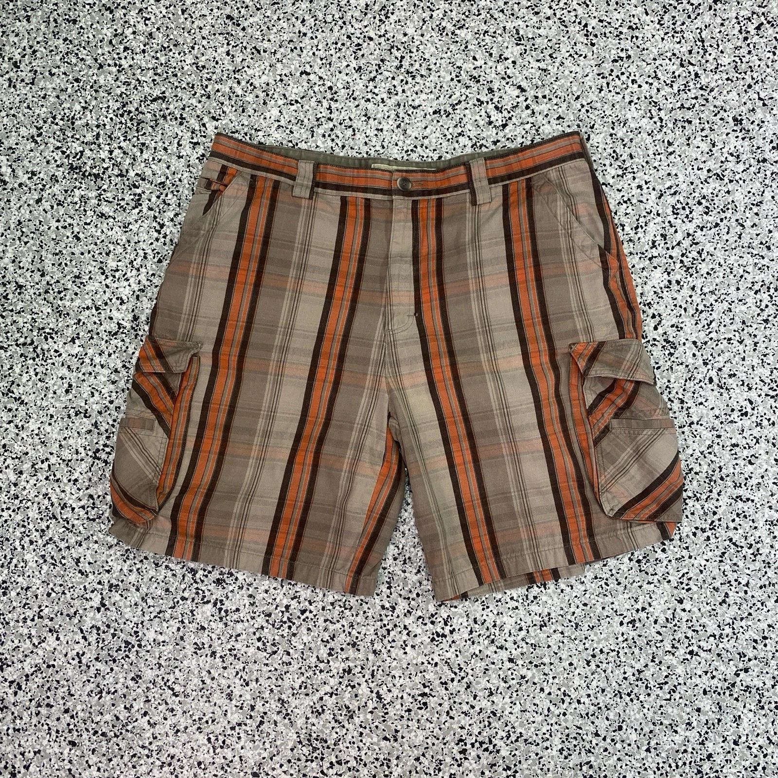 Vintage Cabelas Cargo Shorts Mens 40 Orange Pockets Recreation