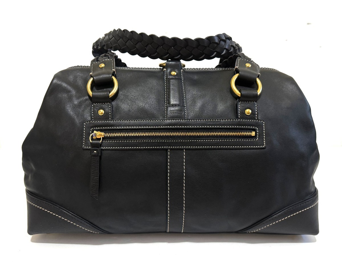 NEW COACH Y2K BLACK VACHETTA LEATHER LG DAPHNE DOCTOR SATCHEL TOTE